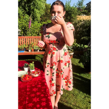 Load image into Gallery viewer, Claudia Pink Strawberry Swing Dress