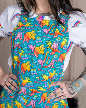 Load image into Gallery viewer, Rainbow Dinosaurs Stretch Twill Pinafore Dress