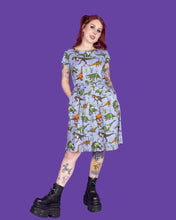 Load image into Gallery viewer, Jurassic Adventure Dinosaur Tea Dress With Pockets