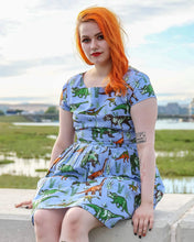Load image into Gallery viewer, Jurassic Adventure Dinosaur Tea Dress With Pockets