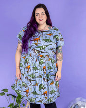 Load image into Gallery viewer, Jurassic Adventure Dinosaur Tea Dress With Pockets