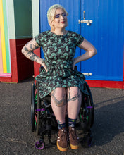 Load image into Gallery viewer, Green Seas Stretch Belted Tea Dress with Pockets