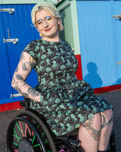 Load image into Gallery viewer, Green Seas Stretch Belted Tea Dress with Pockets