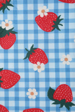 Load image into Gallery viewer, Lily Summer Strawberry Blue Gingham Dress