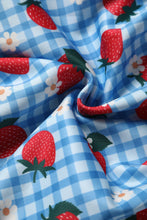 Load image into Gallery viewer, Lily Summer Strawberry Blue Gingham Dress