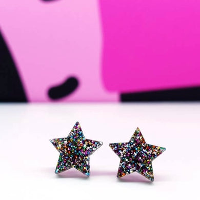 Star Stud Earrings Rainbow