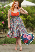 Load image into Gallery viewer, Grace Rose Navy Blue Pleated Bust Dress