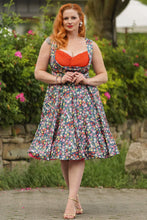 Load image into Gallery viewer, Grace Rose Navy Blue Pleated Bust Dress