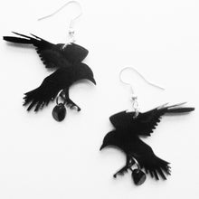 Load image into Gallery viewer, Dark Romance Crow Earrings