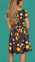 Load image into Gallery viewer, Run &amp; Fly x Katie Abey Solar Witch Stretch Belted Tea Dress with Pockets