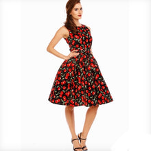 Load image into Gallery viewer, Annie Retro Cherry Swing Dress