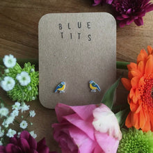 Load image into Gallery viewer, Blue Tit Earrings