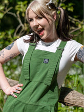 Load image into Gallery viewer, Rebel Romance Forest Green Stretch Twill Dungarees