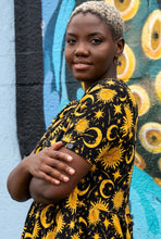 Load image into Gallery viewer, Rebel Romance Celestial Midi Stretch Smock Dress