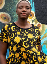 Load image into Gallery viewer, Rebel Romance Celestial Midi Stretch Smock Dress