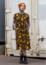 Load image into Gallery viewer, Rebel Romance Celestial Midi Stretch Smock Dress