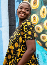 Load image into Gallery viewer, Rebel Romance Celestial Midi Stretch Smock Dress