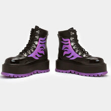 Load image into Gallery viewer, Helios Purple Hologram Flame Boots