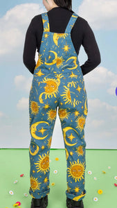 Celestial Sun and Moon Stretch Twill Dungarees