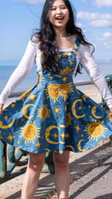 Load image into Gallery viewer, Celestial Sun and Moon Flared Pinafore Dress