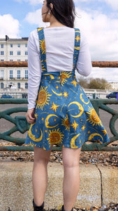 Celestial Sun and Moon Flared Pinafore Dress