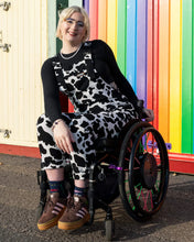 Load image into Gallery viewer, Cow Print Stretch Twill Dungarees