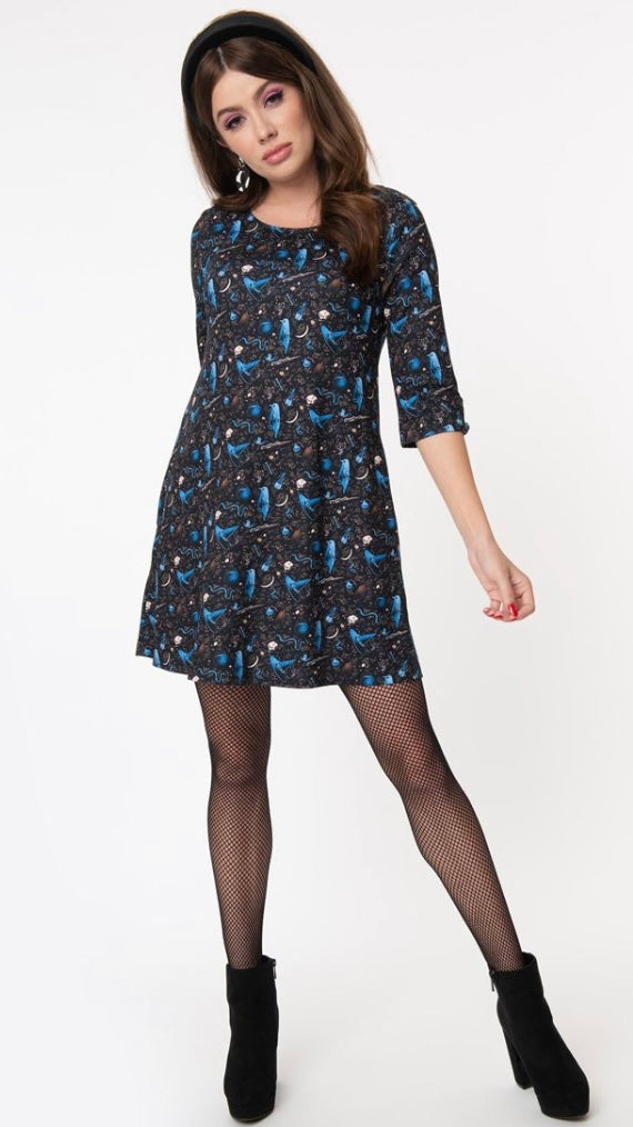Smak Parlour  Witchy Things Print Cosmic Shift Dress