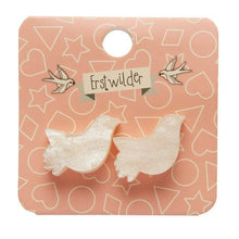 Load image into Gallery viewer, Erstwilder Bird Ripple Glitter Resin Stud Earrings