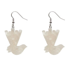 Load image into Gallery viewer, Erstwilder Wagtail Ripple Glitter Resin Drop Earrings Cream