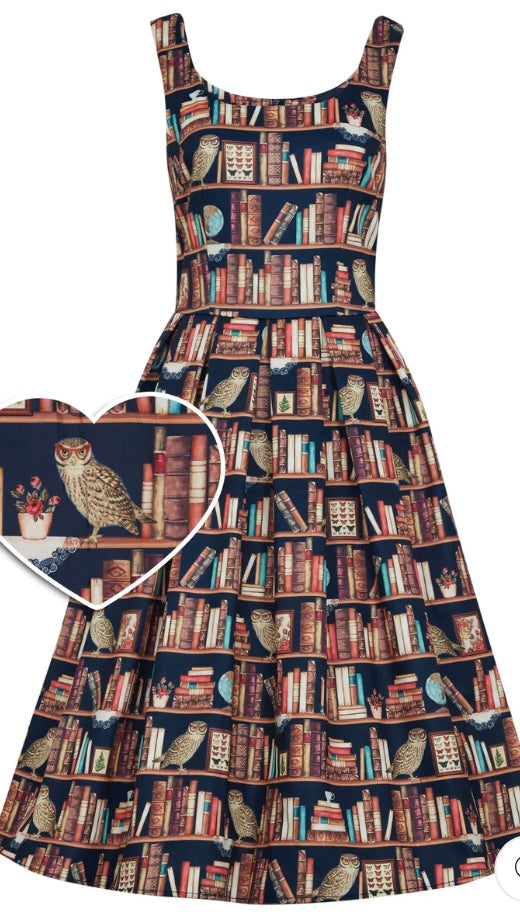 Amanda Library Book & Owl Swing Dress