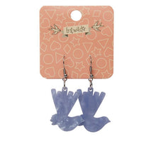 Load image into Gallery viewer, Erstwilder Wagtail Ripple Resin Drop Earrings Blue