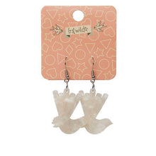 Load image into Gallery viewer, Erstwilder Wagtail Ripple Glitter Resin Drop Earrings Cream