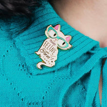 Load image into Gallery viewer, Erstwilder Feline Fine Enamel Pin Pink