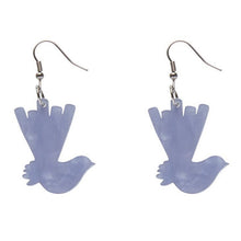 Load image into Gallery viewer, Erstwilder Wagtail Ripple Resin Drop Earrings Blue