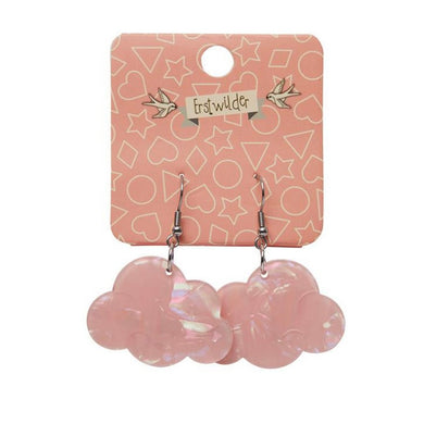 Solid Cloud Solid Glitter Resin Drop Earrings Pink