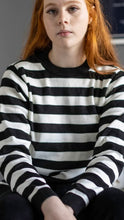Load image into Gallery viewer, White and Black Striped Jumper
