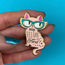 Load image into Gallery viewer, Erstwilder Feline Fine Enamel Pin Pink
