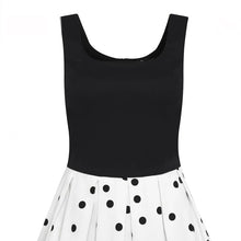 Load image into Gallery viewer, Amanda White & Black Polka Dot Swing Dress