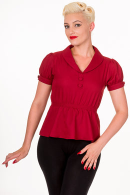 Endora Blouse Burgandy