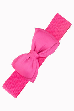 Bella Stretch Bow Belt Hot Pink