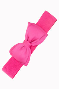 Bella Stretch Bow Belt Hot Pink