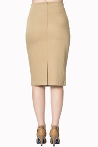 Dawn Breaks Pencil Skirt Sand