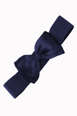 Bella Stretch Bow Belt Navy