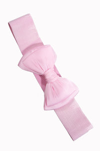 Bella Stretch Bow Belt Light Pink