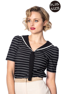 Pier Stripe Top Black