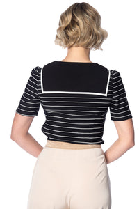 Pier Stripe Top Black