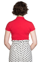 Load image into Gallery viewer, Mandarin Collar Top Red