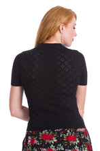 Load image into Gallery viewer, Smart Love Hearts Knit Top in Black