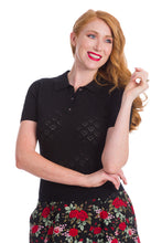 Load image into Gallery viewer, Smart Love Hearts Knit Top in Black