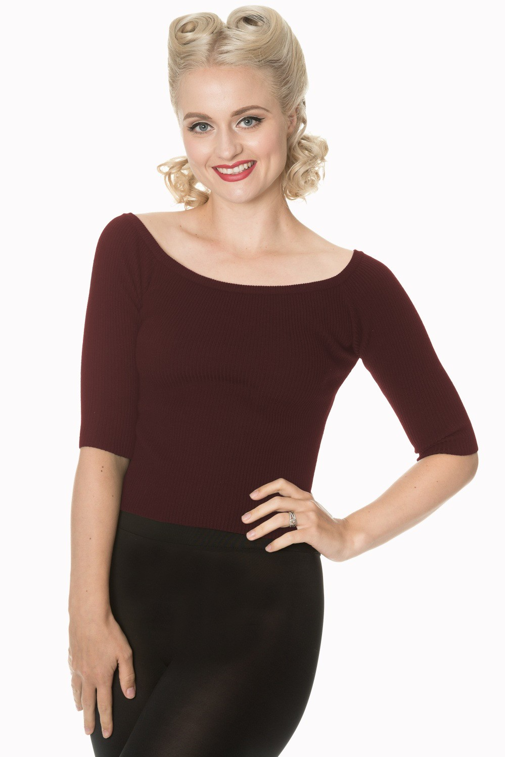 Wickedly Wonderful Knit Top In Burgandy